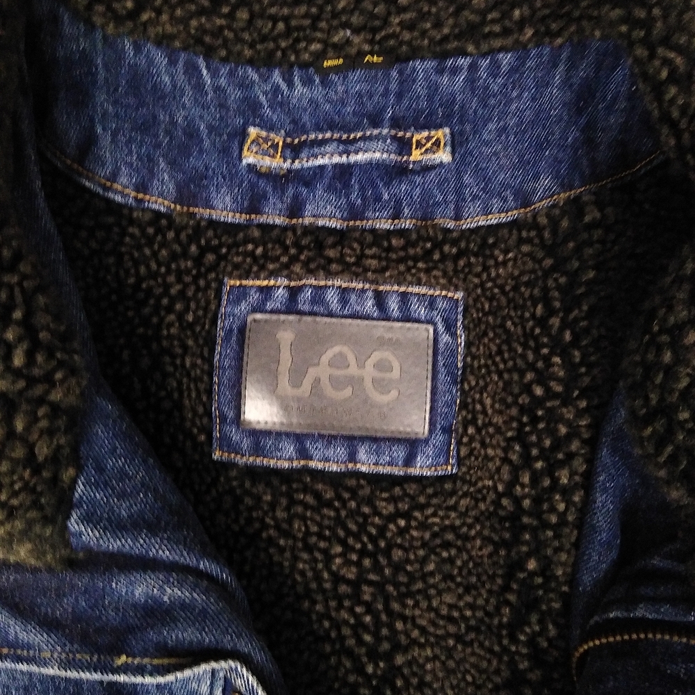 Vintage Lee Sherpa Quilt Lined Oversized Denim Jacket XL - Picture 4 of 7